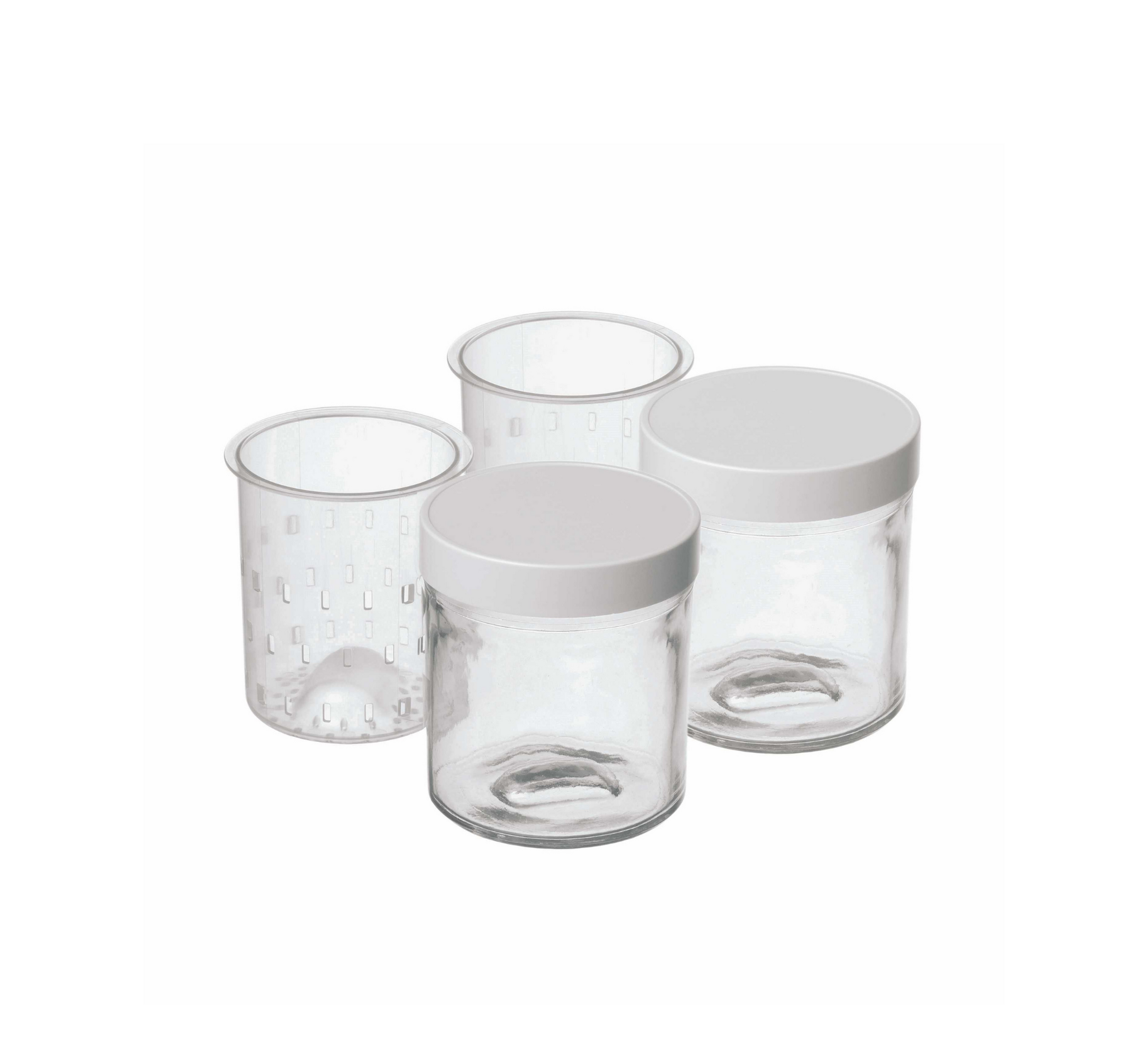 Lot de 2 pots avec faisselle pour le fromage 